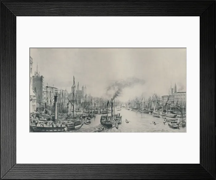Framed Print : The Pool: Steamer Trips, 1841, (1920). Artist: William Parrott Framed Print : The Pool: Steamer Trips, 1841, (1920). Artist: William Parrott
