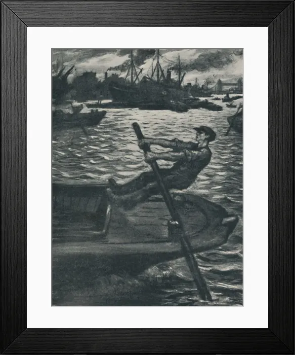 Framed Print : The Bargee, 1920. Artist: CRW Nevinson Framed Print : The Bargee, 1920. Artist: CRW Nevinson