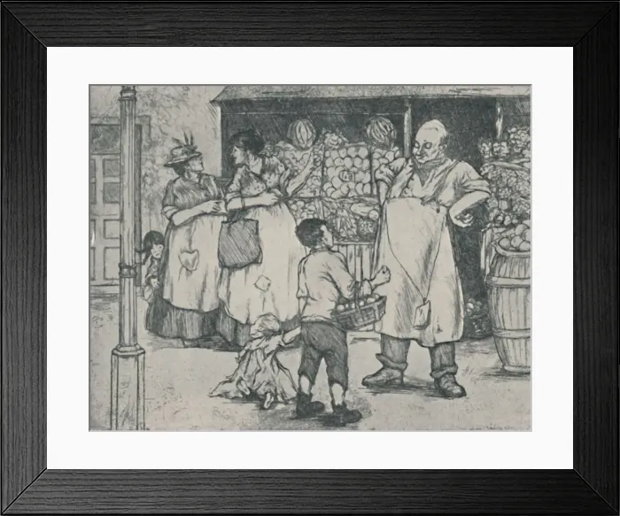 Framed Print : Marketing in Suburbia, 1920. Artist: Doris Davis Framed Print : Marketing in Suburbia, 1920. Artist: Doris Davis