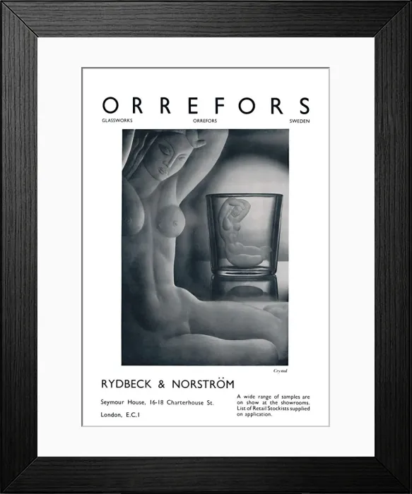 Framed Print : Orefors - Crystal - Rydbeck & Norstrom. 1939 Framed Print : Orefors - Crystal - Rydbeck & Norstrom. 1939