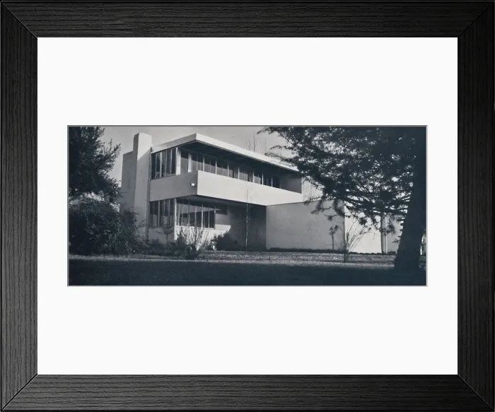 Framed Print : House for Frank E. Davis, Bakersfield, California, seen from street, facing south, 1939 Framed Print : House for Frank E. Davis, Bakersfield, California, seen from street, facing south, 1939