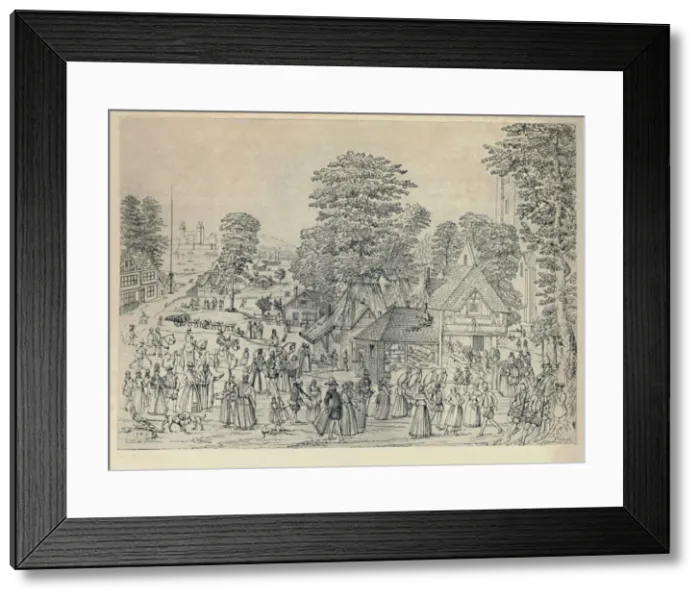 Framed Print : A Wedding Festivity in Bermondsey, 1590, (1920). Artist: Joris Hoefnagel Framed Print : A Wedding Festivity in Bermondsey, 1590, (1920). Artist: Joris Hoefnagel