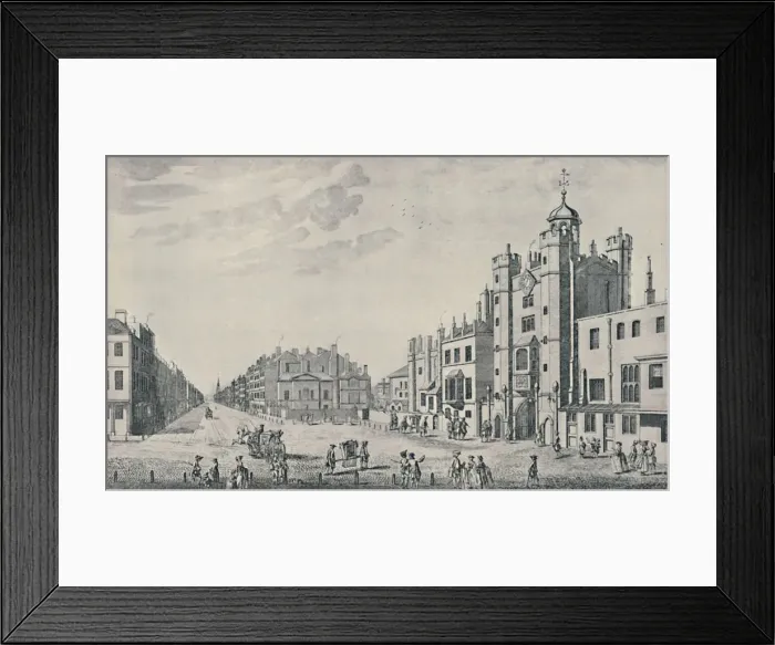 Framed Print : Outside St. Jamess Palace, Pall Mall, 1740-1760, (1920). Artist: Thomas Bowles Framed Print : Outside St. Jamess Palace, Pall Mall, 1740-1760, (1920). Artist: Thomas Bowles
