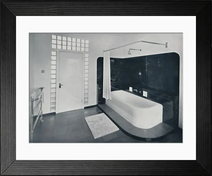 Framed Print : Robin Byng - Bathroom in Grosvenor Square, London, showing te Insulight glass blocks Framed Print : Robin Byng - Bathroom in Grosvenor Square, London, showing te Insulight glass blocks
