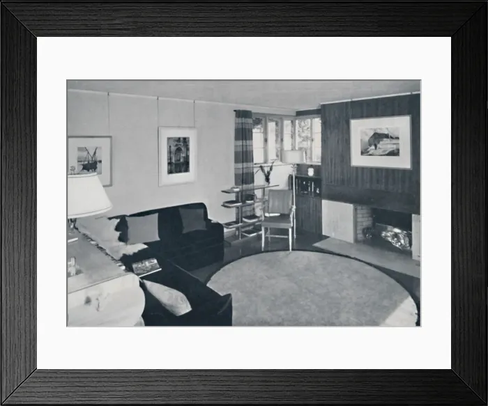 Framed Print : Sewall Smith. Living-room in the architects own home at Niagara Falls, N. Y. in a turquoise Framed Print : Sewall Smith. Living-room in the architects own home at Niagara Falls, N. Y. in a turquoise