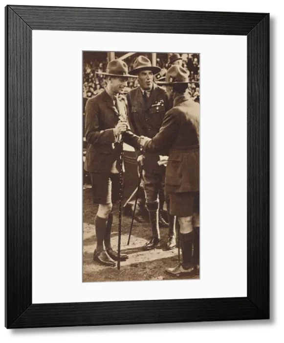 Framed Print : Scouts Handshake - Rally at Adelaide, 1927 (1937) Framed Print : Scouts Handshake - Rally at Adelaide, 1927 (1937)