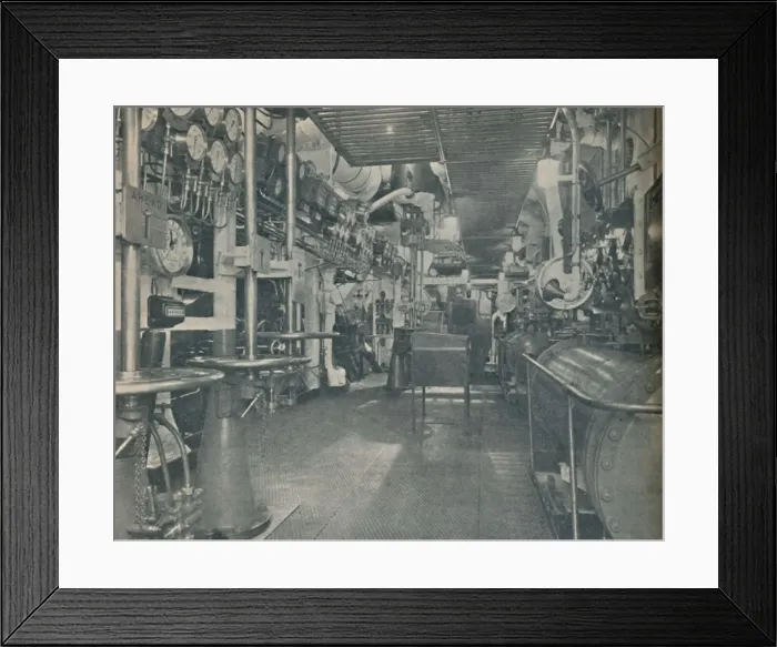 Framed Print : Forward Engine-Room of the Empress of Britain, with control platform, 1936 Framed Print : Forward Engine-Room of the Empress of Britain, with control platform, 1936