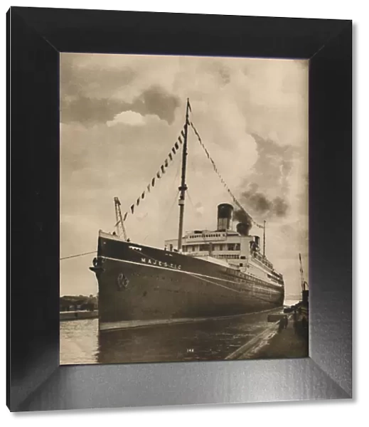 One of the Largest Ships afloat, the Majestic owned by the Cunard White Star Line, 1936