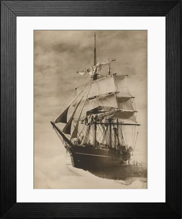 Framed Print : In an icefield, a superb illustration of the celebrated whaler Terra Nova, 1936 Framed Print : In an icefield, a superb illustration of the celebrated whaler Terra Nova, 1936