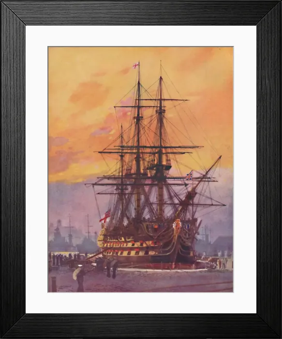 Framed Print : Nelsons Flagship As She Is To-Day, 1936 Framed Print : Nelsons Flagship As She Is To-Day, 1936