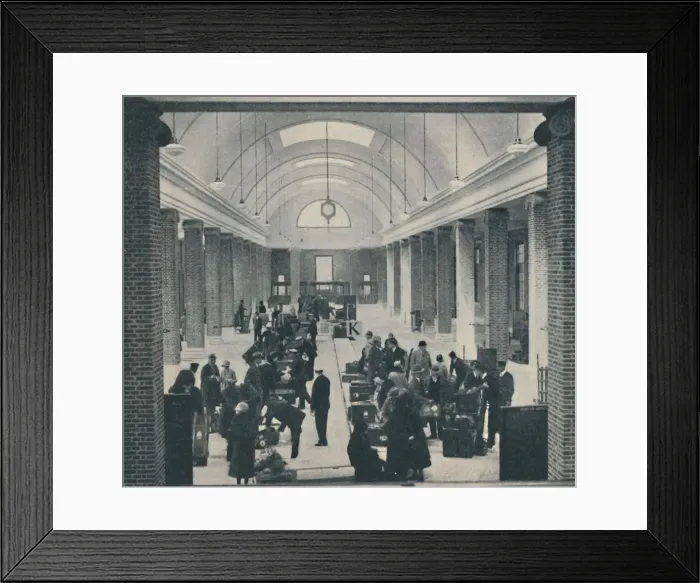 Framed Print : Tilbury passenger baggage examined in a spacious new building, 1937 Framed Print : Tilbury passenger baggage examined in a spacious new building, 1937