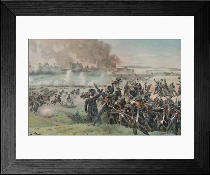 Framed Print : Reappearance of Napoleon on the Field Before Ratisbon, 1809, (1896) Framed Print : Reappearance of Napoleon on the Field Before Ratisbon, 1809, (1896)