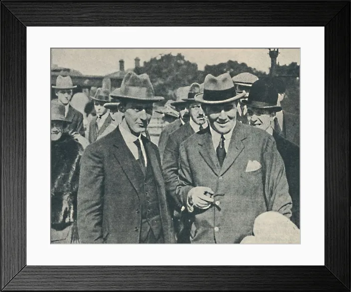 Framed Print : Arrival in England. Captain Cecil Foster and his chief officer Gravesend, August, 1923, (1936) Framed Print : Arrival in England. Captain Cecil Foster and his chief officer Gravesend, August, 1923, (1936)