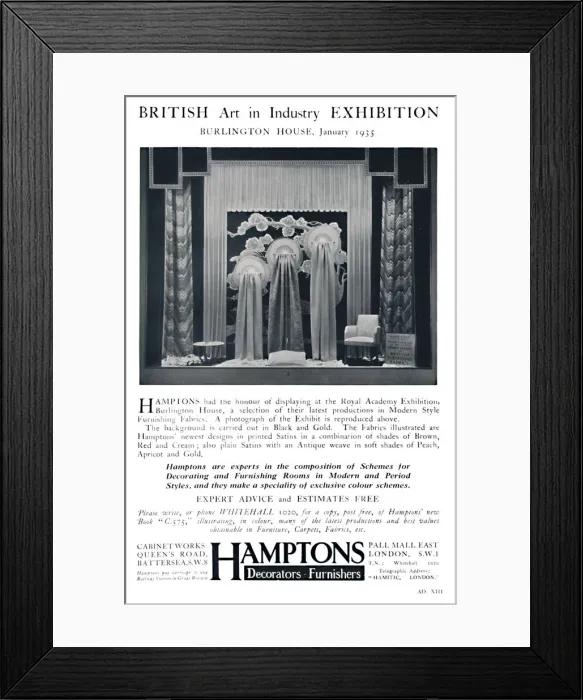 Framed Print : British Art in Industry Exhibition - Burlington House, January, 1935