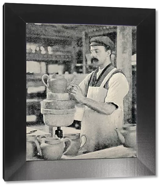 Fixing Spout on a Teapot, c1917