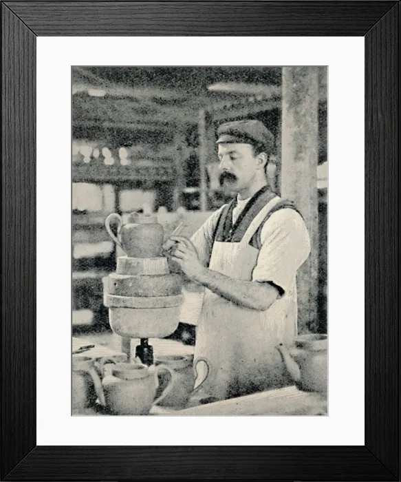 Framed Print : Fixing Spout on a Teapot, c1917 Framed Print : Fixing Spout on a Teapot, c1917