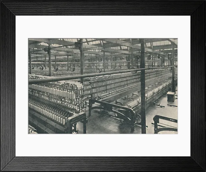 Framed Print : General View of Spinning-room, c1917 Framed Print : General View of Spinning-room, c1917