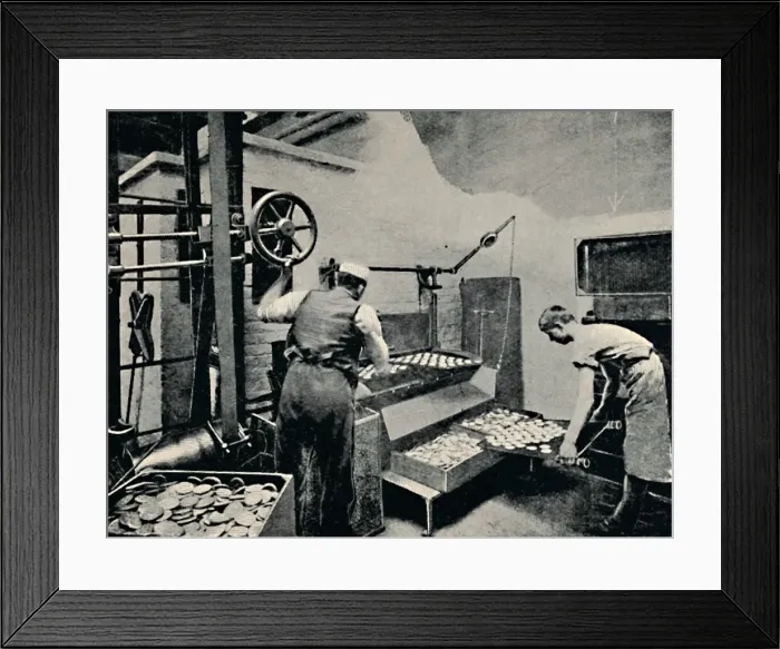 Framed Print : Removing Biscuits from Oven, c1917 Framed Print : Removing Biscuits from Oven, c1917