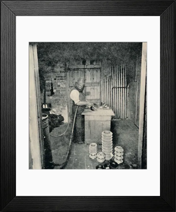 Framed Print : Sand-blasting Gear Wheels, c1917 Framed Print : Sand-blasting Gear Wheels, c1917