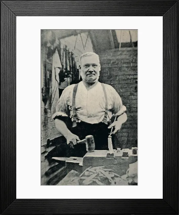 Framed Print : Forging a Blade, c1917 Framed Print : Forging a Blade, c1917