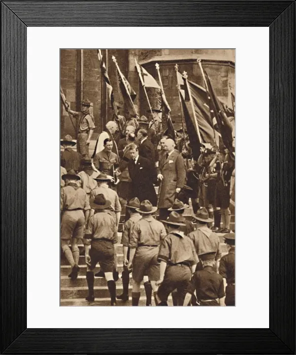 Framed Print : With Boy Scouts at Windsor, 1937 Framed Print : With Boy Scouts at Windsor, 1937