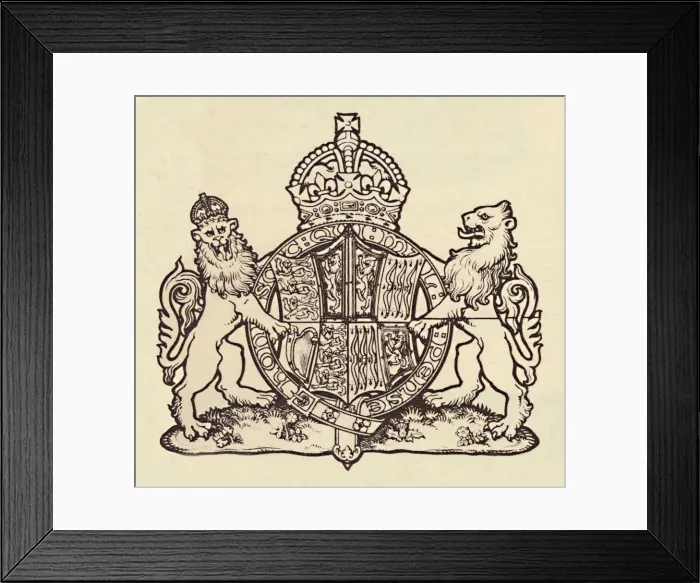 Framed Print : The Queens Coat of Arms, 1937 Framed Print : The Queens Coat of Arms, 1937