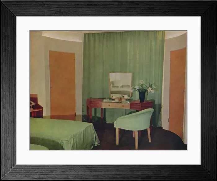 Framed Print : A bedroom in a house at Portland Place, designed by Ian Henderson & Co. of London, 1935 Framed Print : A bedroom in a house at Portland Place, designed by Ian Henderson & Co. of London, 1935