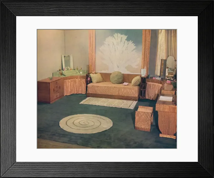 Framed Print : A small bedroom, arranged by Heal & Son Ltd. of London, 1935 Framed Print : A small bedroom, arranged by Heal & Son Ltd. of London, 1935