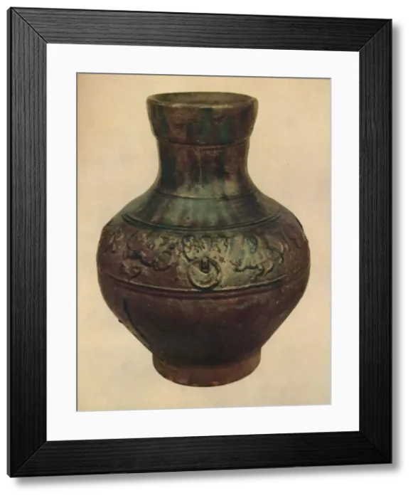 Framed Print : Wine Jar with Hunting Scene in Relief. Han Dynasty, 206 BC - AD 221, (1927). Artists Framed Print : Wine Jar with Hunting Scene in Relief. Han Dynasty, 206 BC - AD 221, (1927). Artists