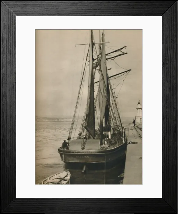 Framed Print : The Irish Minstrel, a wooden three-masted schooner, 1937 Framed Print : The Irish Minstrel, a wooden three-masted schooner, 1937