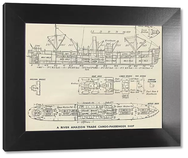 Merchant Ship Types. No. 19 - A River Amazon Trade Cargo-Passenger Ship, 1937