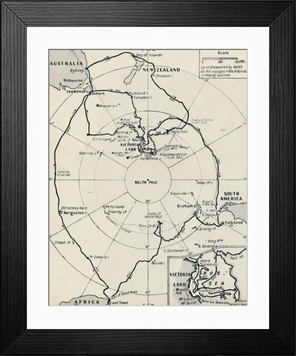 Framed Print : Rosss Antarctic Voyage in the Erebus and the Teror, November 12, 1840, 1937 Framed Print : Rosss Antarctic Voyage in the Erebus and the Teror, November 12, 1840, 1937