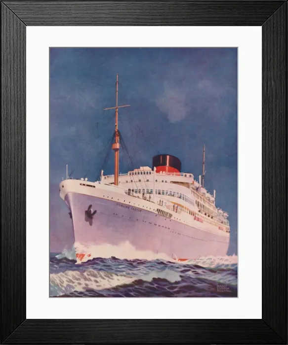 Framed Print : The Attractive Colouring of the Union Castle liner Stirling Castle, 1937 Framed Print : The Attractive Colouring of the Union Castle liner Stirling Castle, 1937