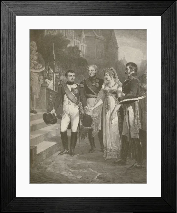 Framed Print : Napoleon Receiving The Queen of Prussia at Tilsit, 1807, (1896). Artist: Peter Aitken Framed Print : Napoleon Receiving The Queen of Prussia at Tilsit, 1807, (1896). Artist: Peter Aitken