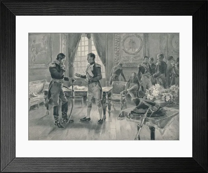 Framed Print : Meeting of Napoleon and Tolstoi in Paris, 1807, (1896) Framed Print : Meeting of Napoleon and Tolstoi in Paris, 1807, (1896)