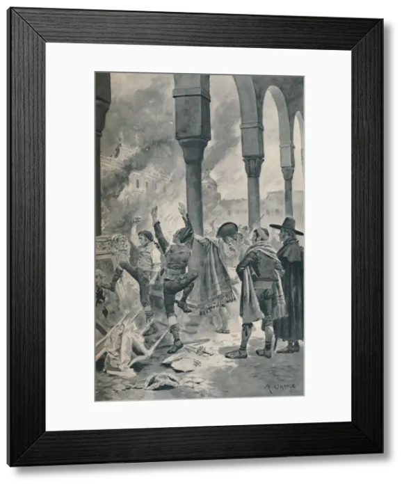 Framed Print : The Burning of a Palace of Godoy By The Populace at Madrid, 1896 Framed Print : The Burning of a Palace of Godoy By The Populace at Madrid, 1896