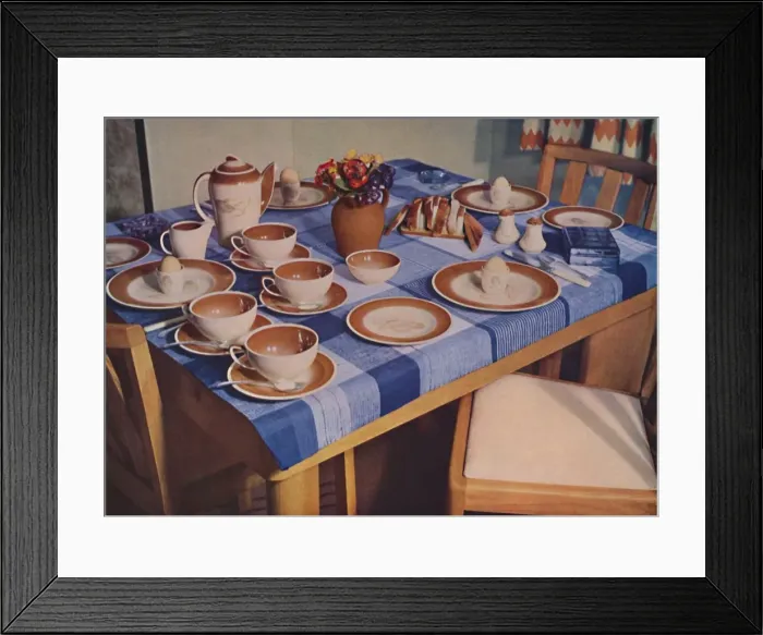 Framed Print : Breakfast - A breakfast table arrangement by Bowman Bros. Ltd. London, 1939 Framed Print : Breakfast - A breakfast table arrangement by Bowman Bros. Ltd. London, 1939