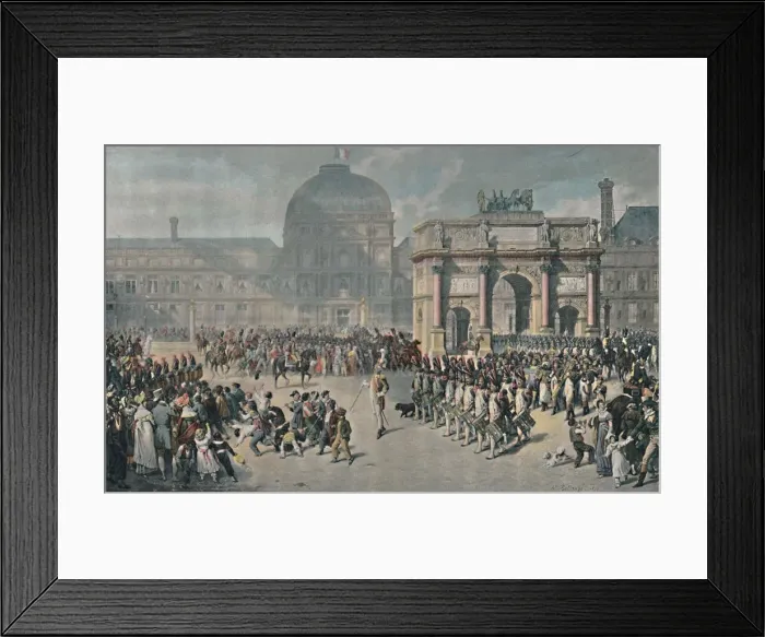 Framed Print : A Day of Review Under The Empire, Place Du Carrousel, 1810, (1896) Framed Print : A Day of Review Under The Empire, Place Du Carrousel, 1810, (1896)