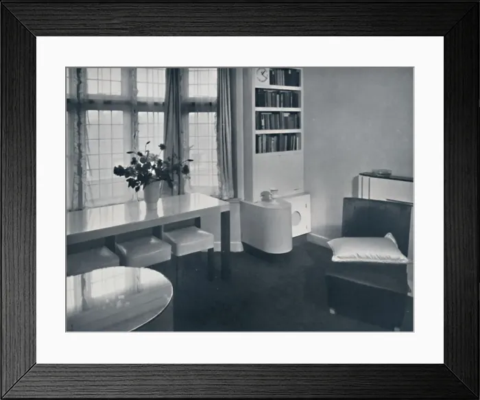 Framed Print : Renovart Ltd: A one-room flat with a useful corner fitment which incldes an electric Framed Print : Renovart Ltd: A one-room flat with a useful corner fitment which incldes an electric