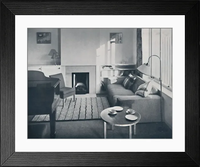 Framed Print : Elsa Booth - Living room which was planned to accommodate a grand pianoforte, 1939 Framed Print : Elsa Booth - Living room which was planned to accommodate a grand pianoforte, 1939