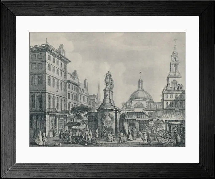 Framed Print : The Stocks Market, 1738, (1920). Artist: Henry Fletcher Framed Print : The Stocks Market, 1738, (1920). Artist: Henry Fletcher