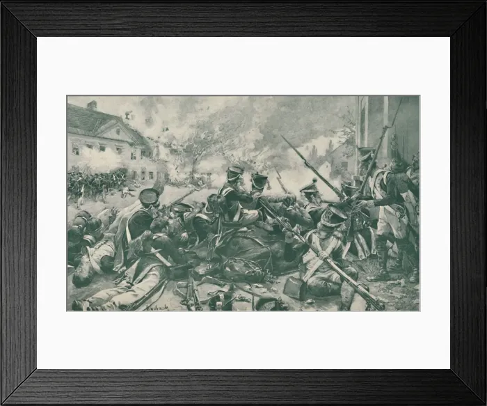 Framed Print : Fighting In The Streets of Essling, 1809, (1896) Framed Print : Fighting In The Streets of Essling, 1809, (1896)