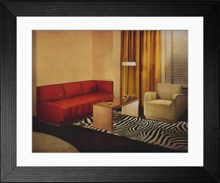 Framed Print : Living-Room by Walter Dorwin Teague, 1939 Framed Print : Living-Room by Walter Dorwin Teague, 1939