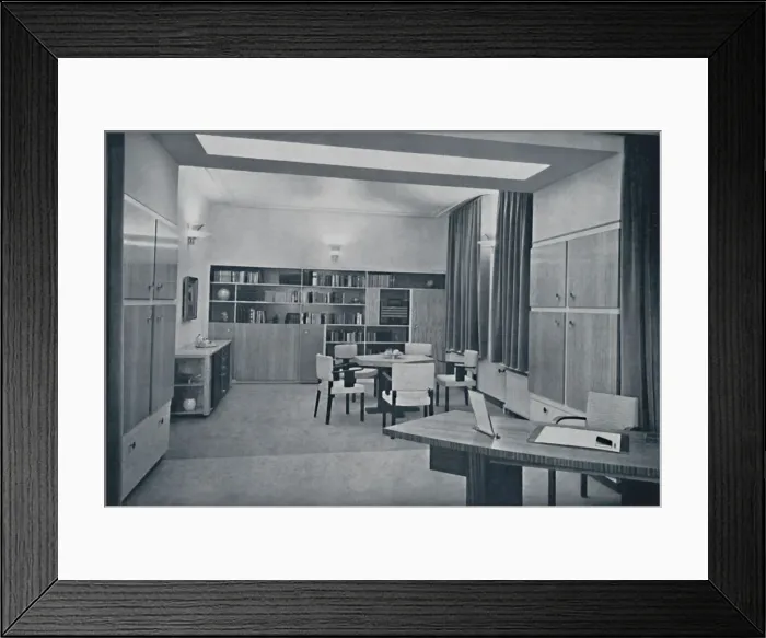 Framed Print : Paul Bromberg. Combined drawing- and dining-room in a house at Rotterdam, in ivory Framed Print : Paul Bromberg. Combined drawing- and dining-room in a house at Rotterdam, in ivory