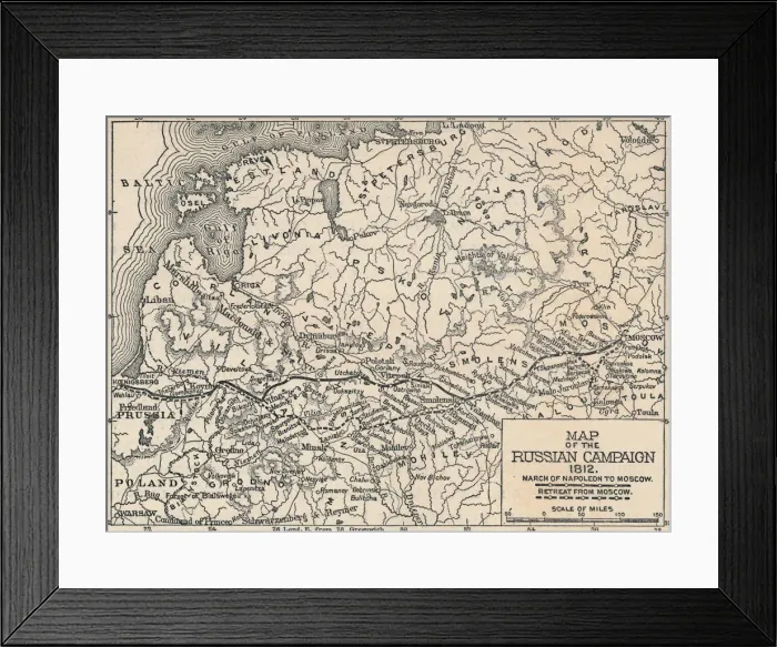 Framed Print : Map of the Russian Campaign, 1812, (1896) Framed Print : Map of the Russian Campaign, 1812, (1896)