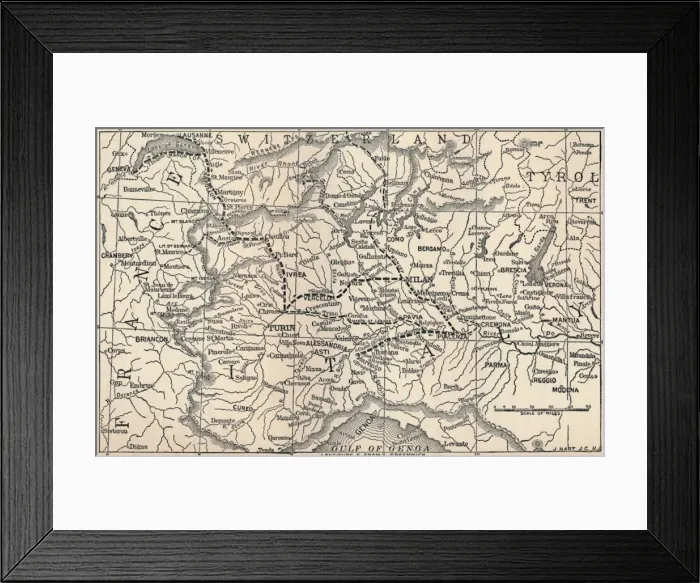 Framed Print : Map of the Marengo Campaign, 1800, (1896) Framed Print : Map of the Marengo Campaign, 1800, (1896)