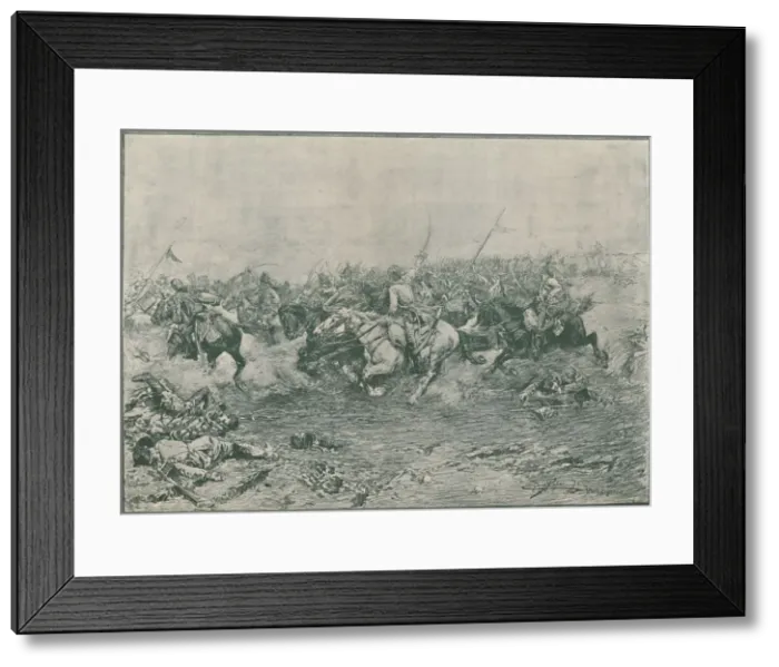 Framed Print : Charge of the Twelfth Hussars at the Battle of Marengo, 1800, (1896) Framed Print : Charge of the Twelfth Hussars at the Battle of Marengo, 1800, (1896)