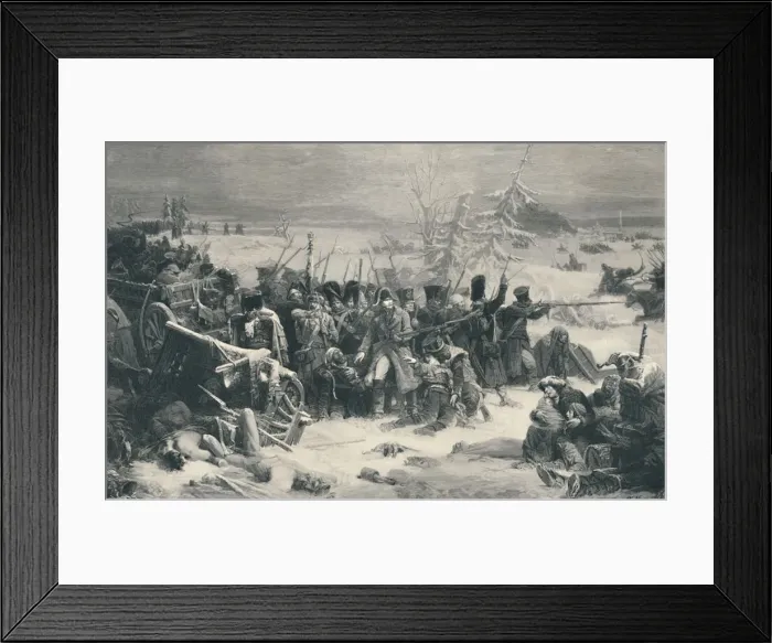 Framed Print : Marshal Ney Sustaining The Rear-Guard of the Grand Army, 1812, (1896). Artist: Henry Wolf