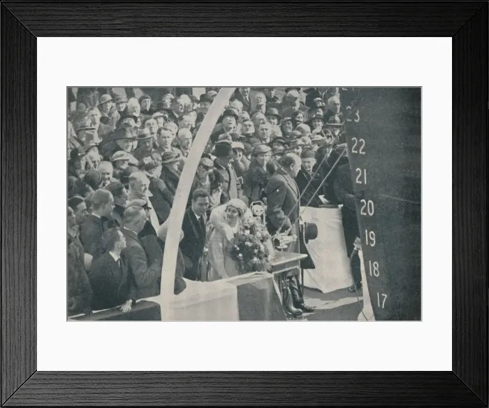 Framed Print : HRH Duchess of York with Duke of York, launching Strathmore on April 4, 1935, (1936) Artist Framed Print : HRH Duchess of York with Duke of York, launching Strathmore on April 4, 1935, (1936) Artist