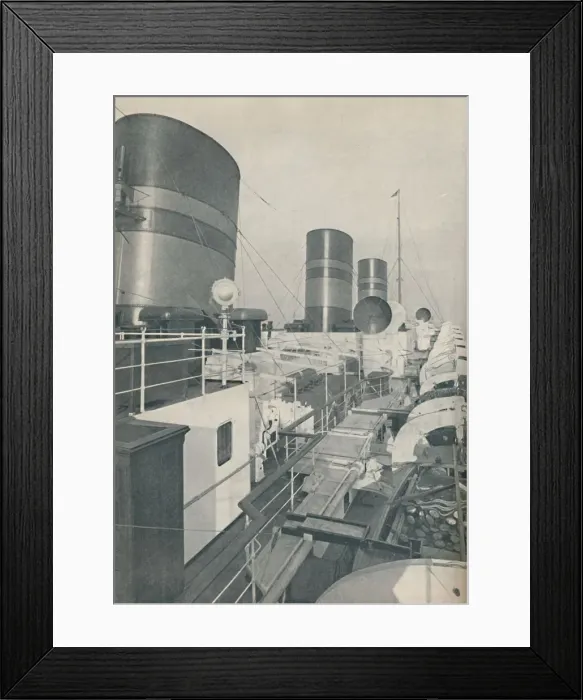 Framed Print : Three Funnels of the Monarch of Bermuda, the Furness Withy luxury liner, 1937 Framed Print : Three Funnels of the Monarch of Bermuda, the Furness Withy luxury liner, 1937